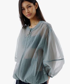 PUFF SLEEVE OVER JACKET [GRAY]