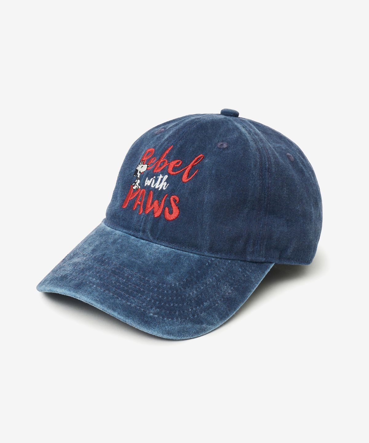 브이투(VTWO) Rebel 스누피 스톤 워시드 볼캡 (NAVY)