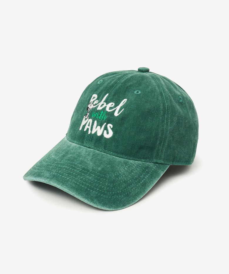 Rebel 스누피 스톤 워시드 볼캡 (GREEN)
