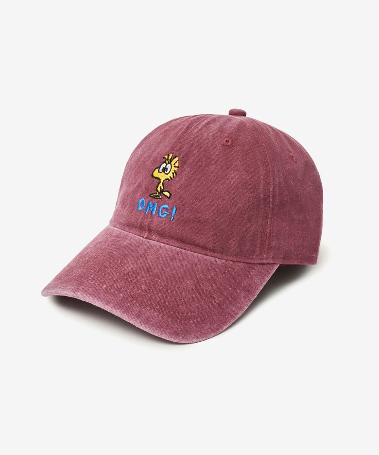 우드스탁 스톤 워시드 볼캡 (BURGUNDY)