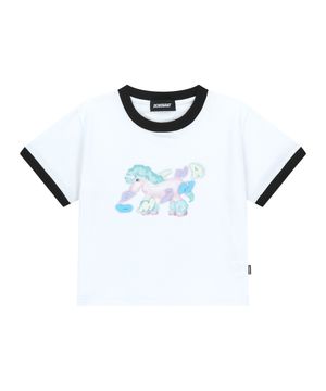 Ringer Crop T-Shirt (Unicorn)