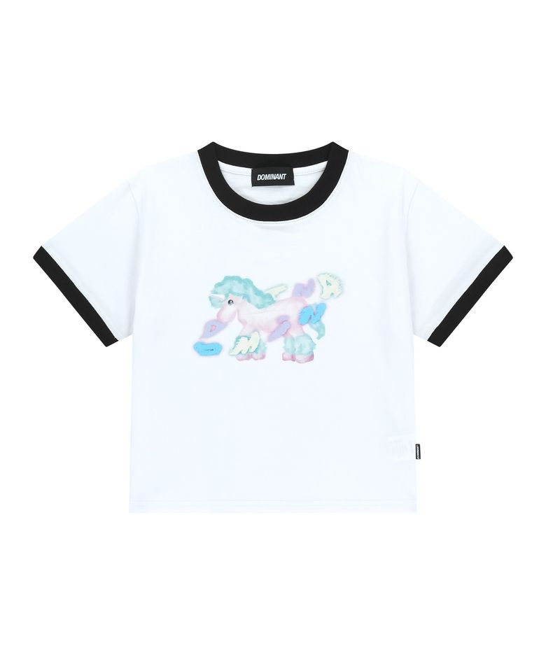 Ringer Crop T-Shirt (Unicorn)