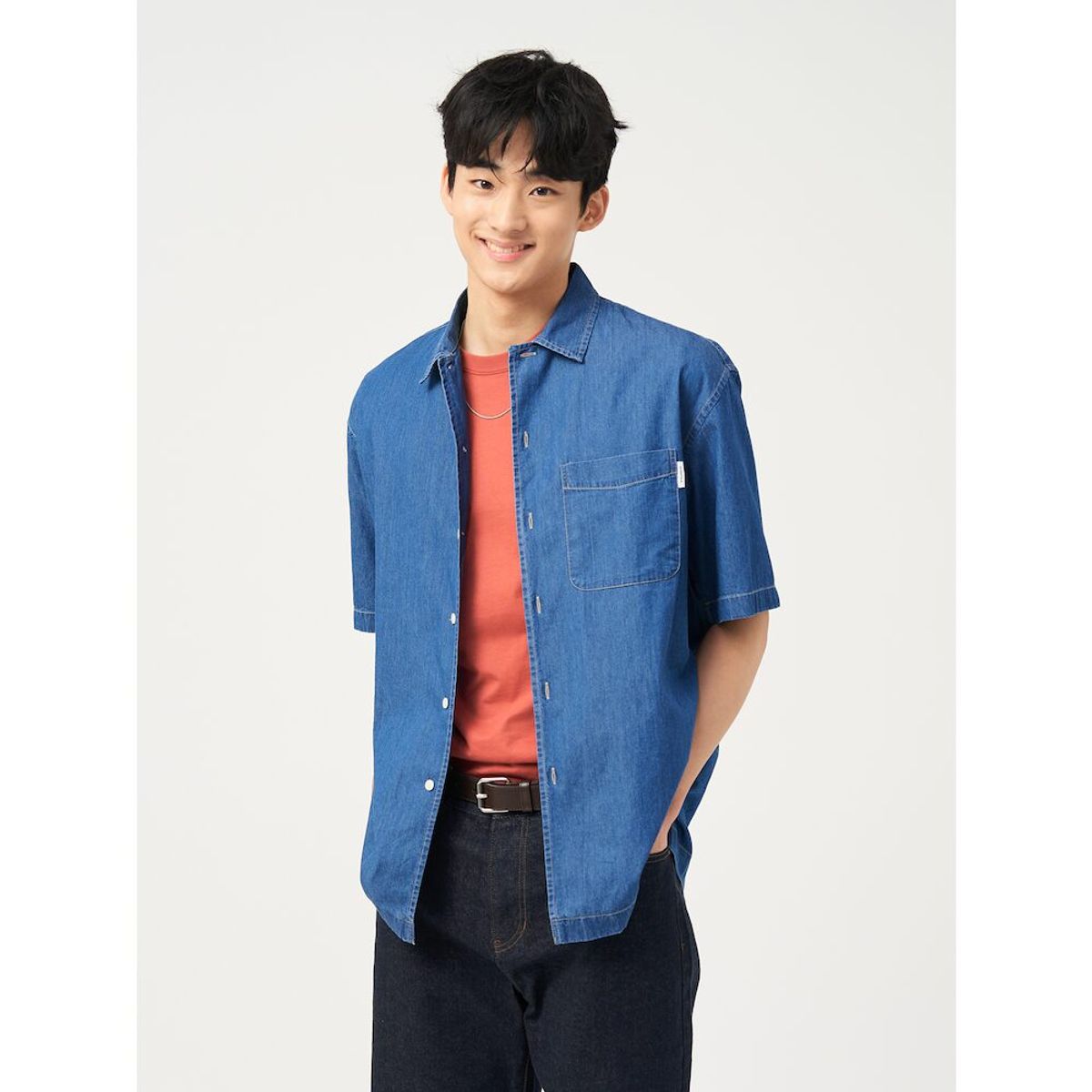 빈폴 멘(BEANPOLE MEN) 아우터형 데님 셔츠  블루