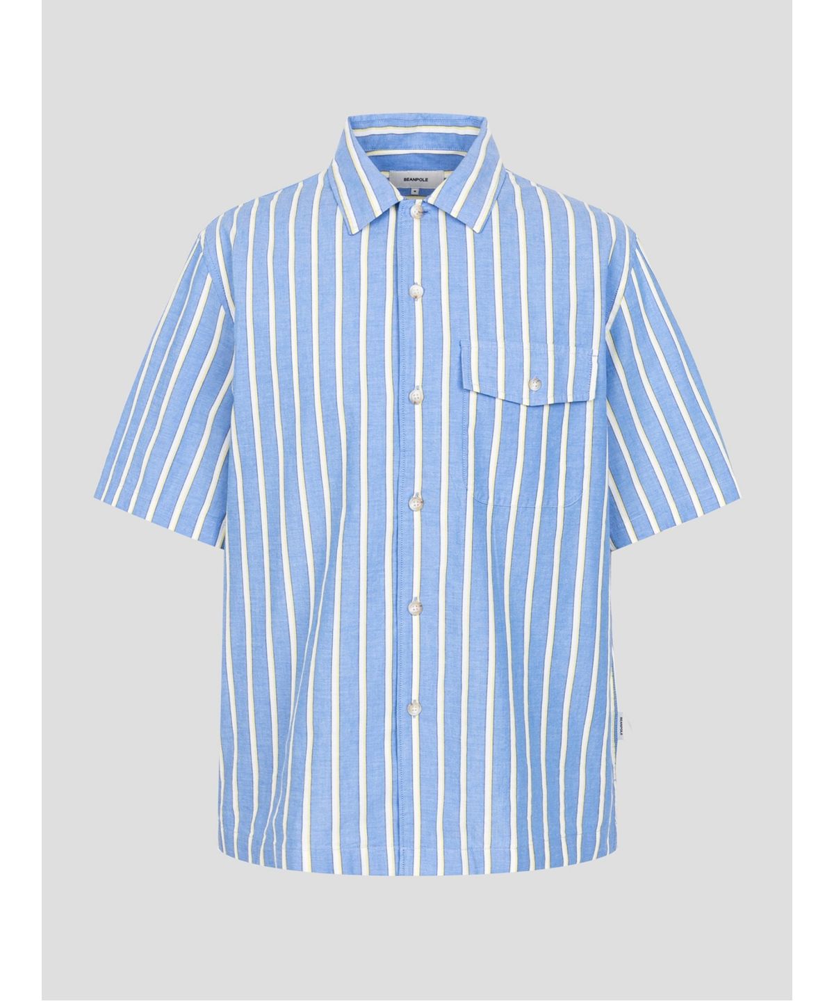 빈폴 멘(BEANPOLE MEN) 볼드 스트라이프 반소매 셔츠  블루