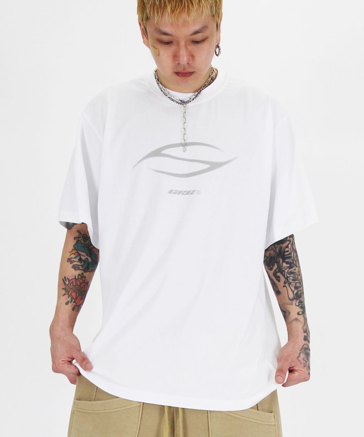 크리건(CRIGUN) CRG Tribal 세미 오버핏 반팔티 WHITE
