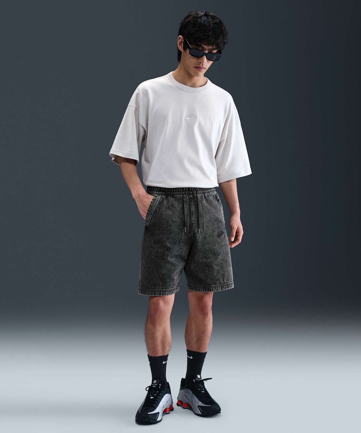나이키(NIKE) 스포츠웨어 데님 워시드 쇼츠 M - 블랙 / IF2858-010
