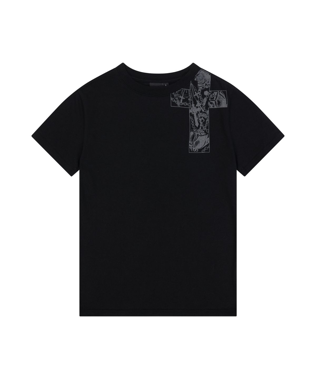 아캄(AAKAM) CROS2 Printed Half Top (Black)