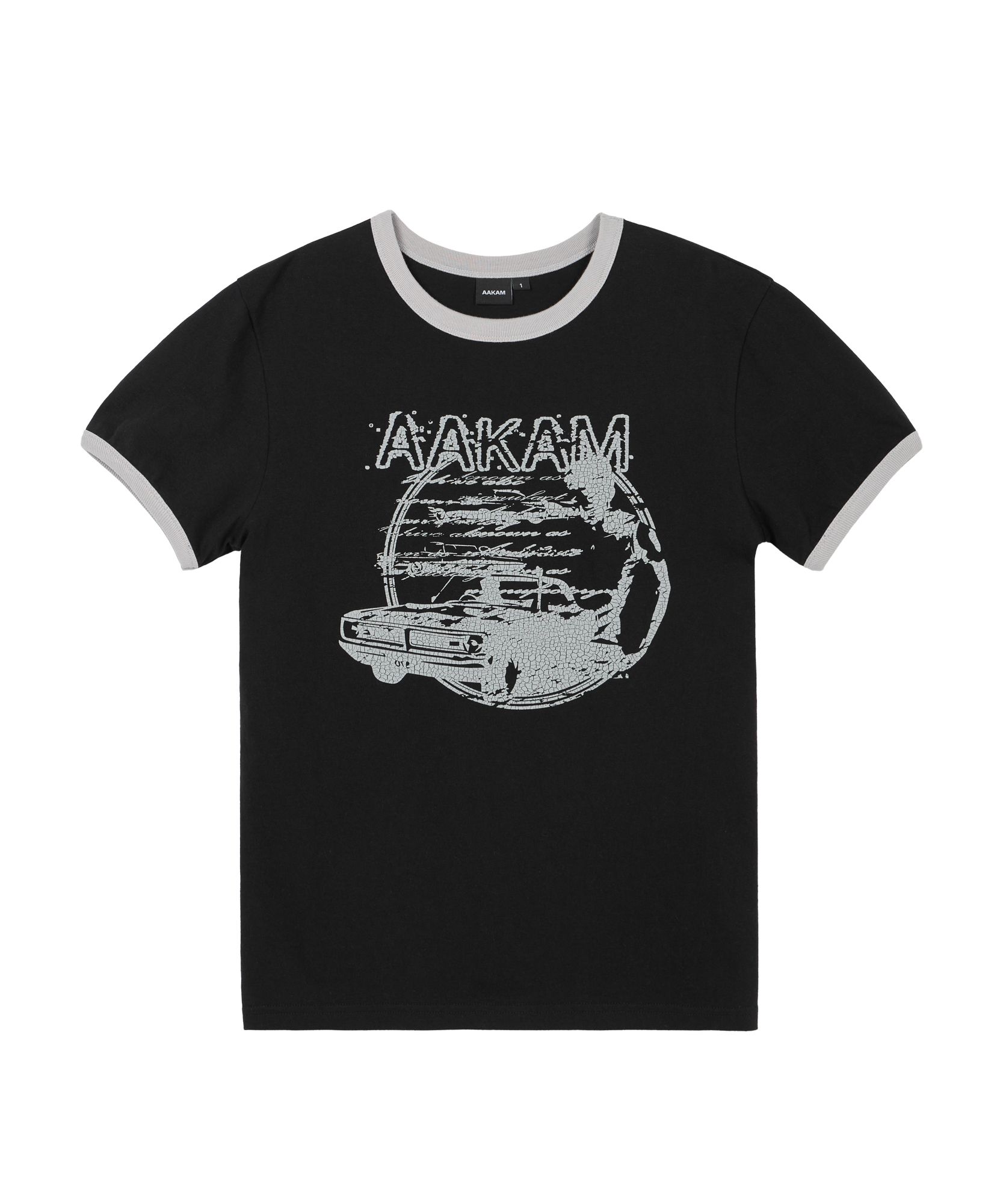MUSINSA | AAKAM Cracked Car Ringer Top (Black)