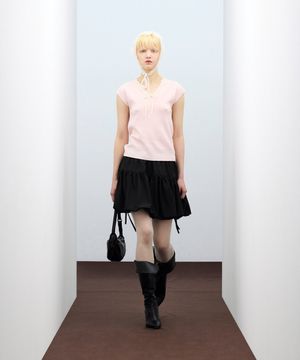 85-VIVA131 메이릴리 반팔 숏 슬리브 니트 핑크