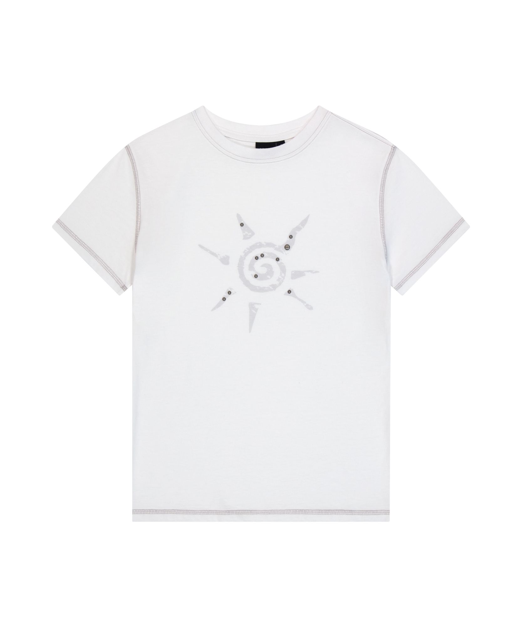 【AAKAM】Studded Sun Half Top ★男女兼用★追跡付 MUSINSA | AAKAM Studded Sun Half Top (White)
