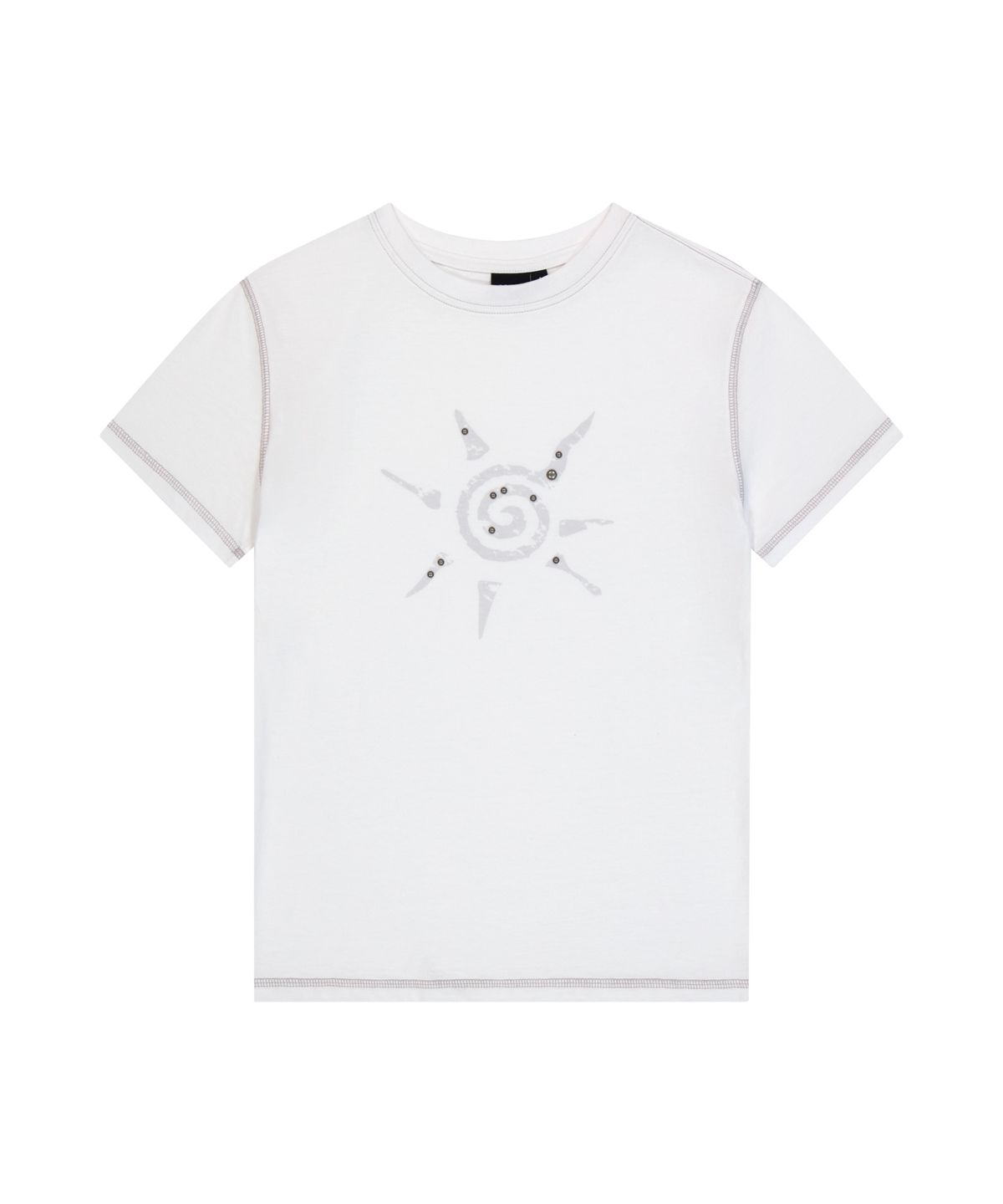 아캄(AAKAM) Studded Sun Half Top (White)