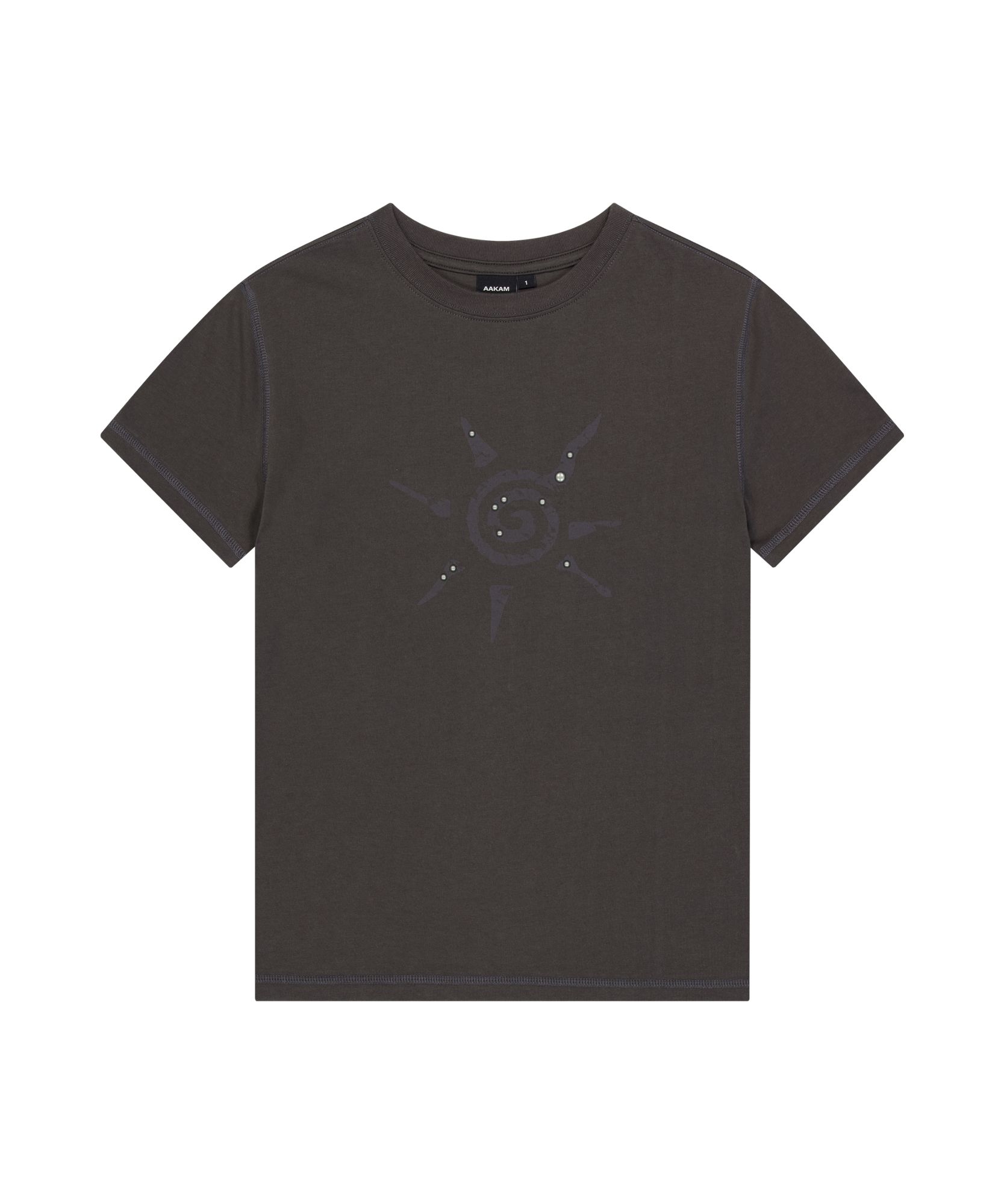 ●AAKAM● Cracked Sun Half Top MUSINSA | AAKAM Studded Sun Half Top (Dark Gray)