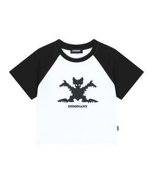 Bat Raglan Crop T-Shirt (White)