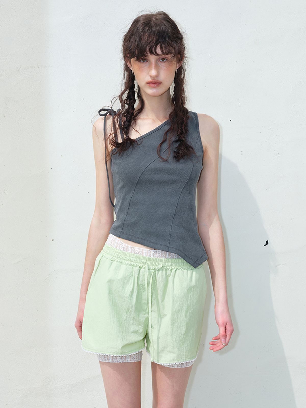에트몽(ETMON) Nylon Lace Short Pants Light Green