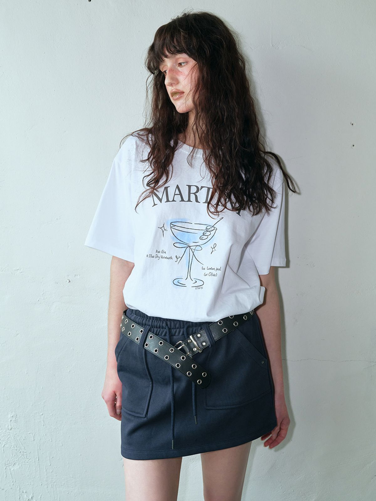 에트몽(ETMON) Pocket Rivet Mini Skirt Navy