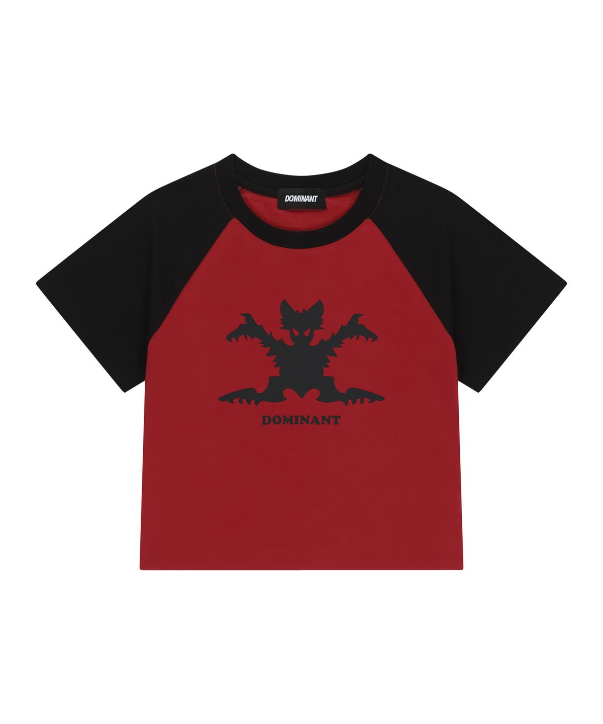 도미넌트(DOMINANT) Bat Raglan Crop T-Shirt (Red)