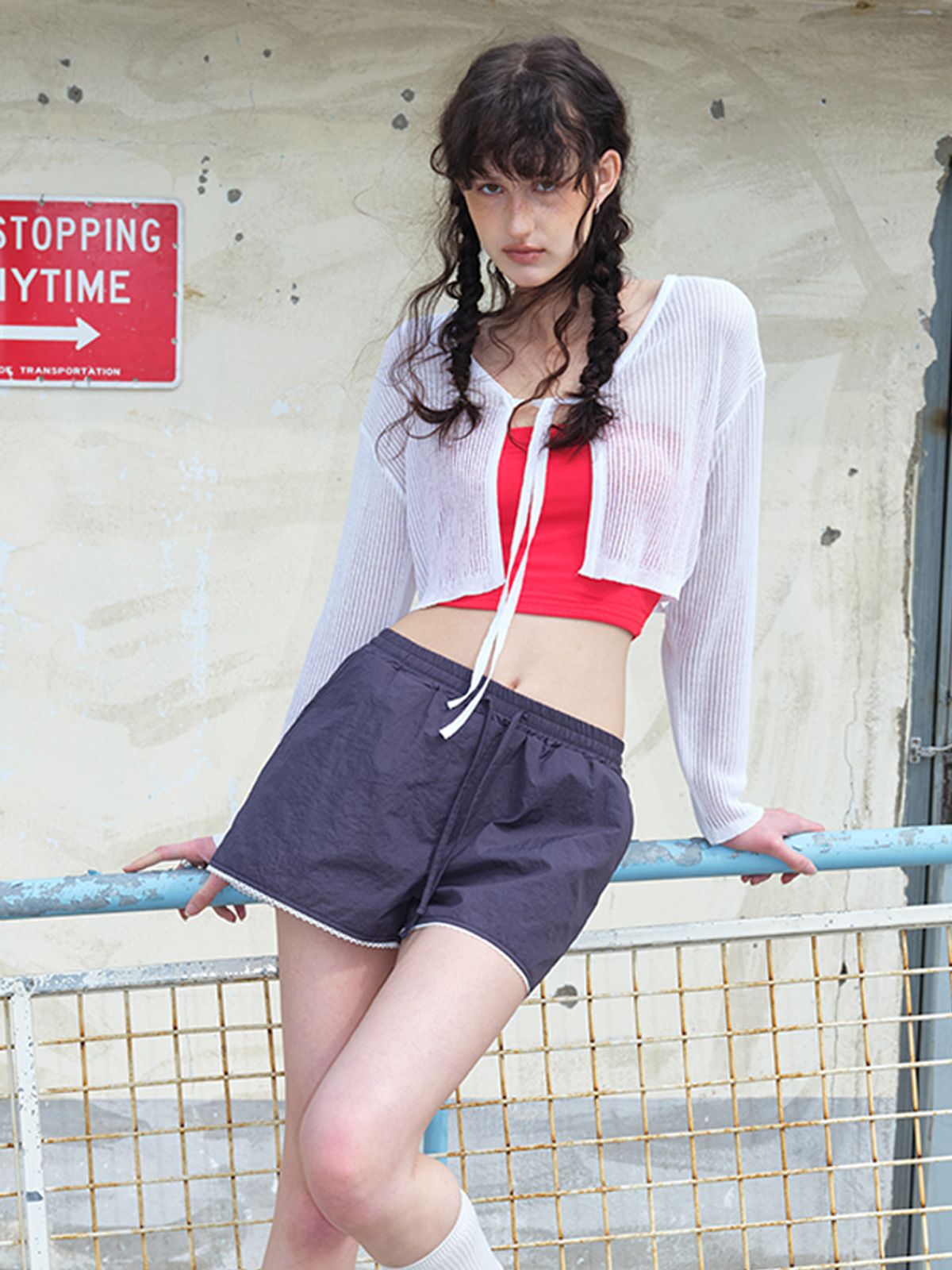 에트몽(ETMON) Linen Strap Knit Cardigan White