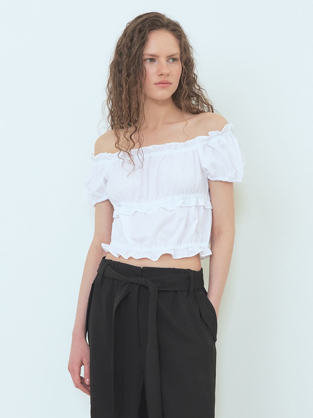 에트몽(ETMON) Banding Shirring Blouse White