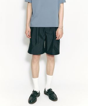 더블루프 밴딩 하프 팬츠 - 네이비