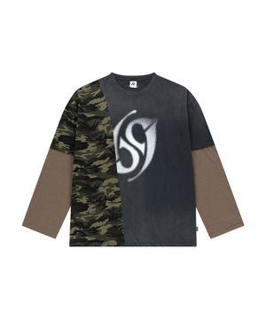 Halftone Layered Long Sleeve (Charcoal)