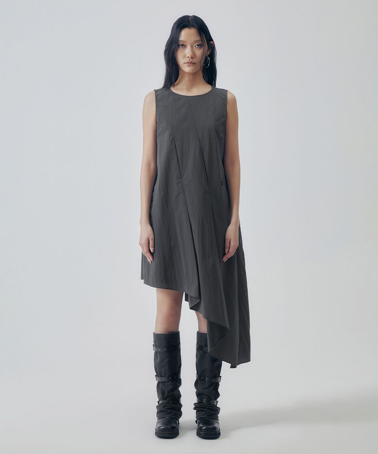 Glide Nylon Pintuck One-piece [ Gray ]