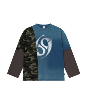 Halftone Layered Long Sleeve (Blue)