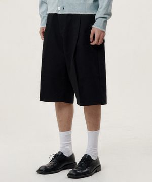 코튼 버뮤다 팬츠 - 블랙
