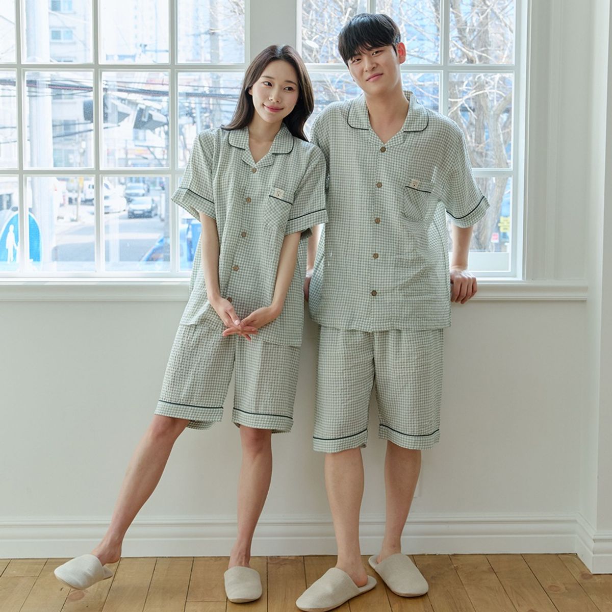 찌니야(JJNIYA) 공용 클리버 민트 반팔상하세트