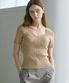 골지 하트넥 반팔 니트 [카멜]_ZE2SW505