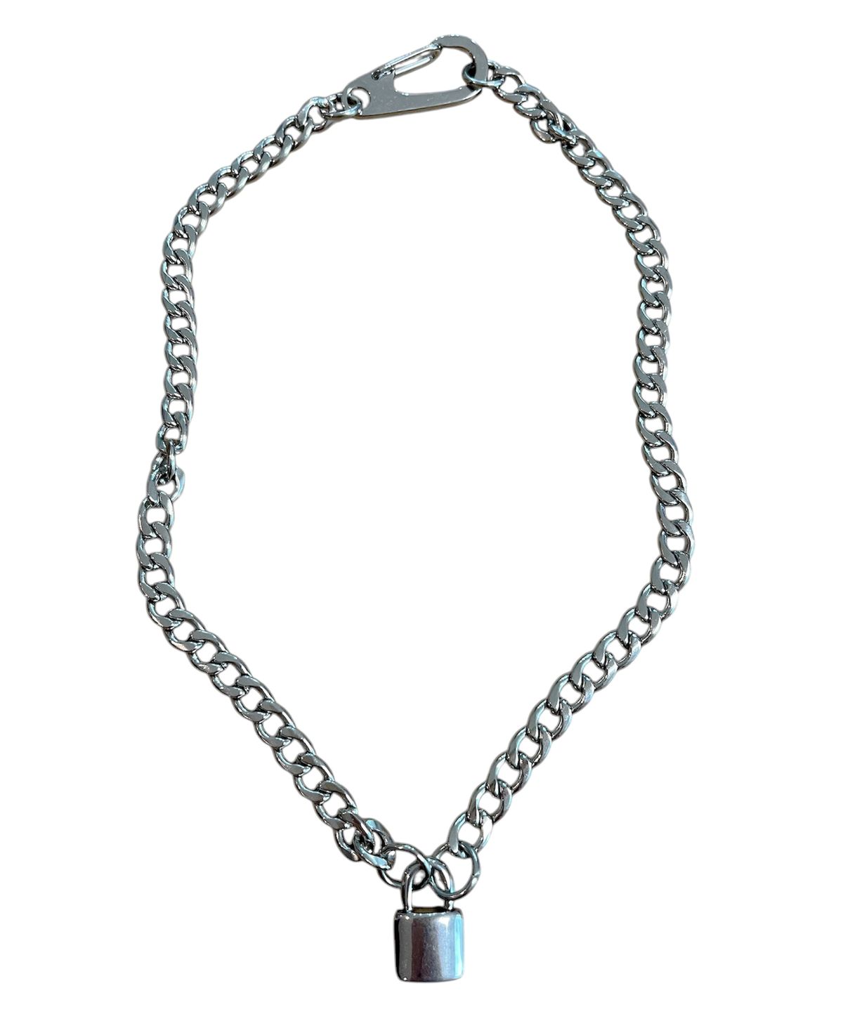 스케이터락(SK8ER ROCK) Padlock Karabiner Surgical Steel Necklace ((steel))