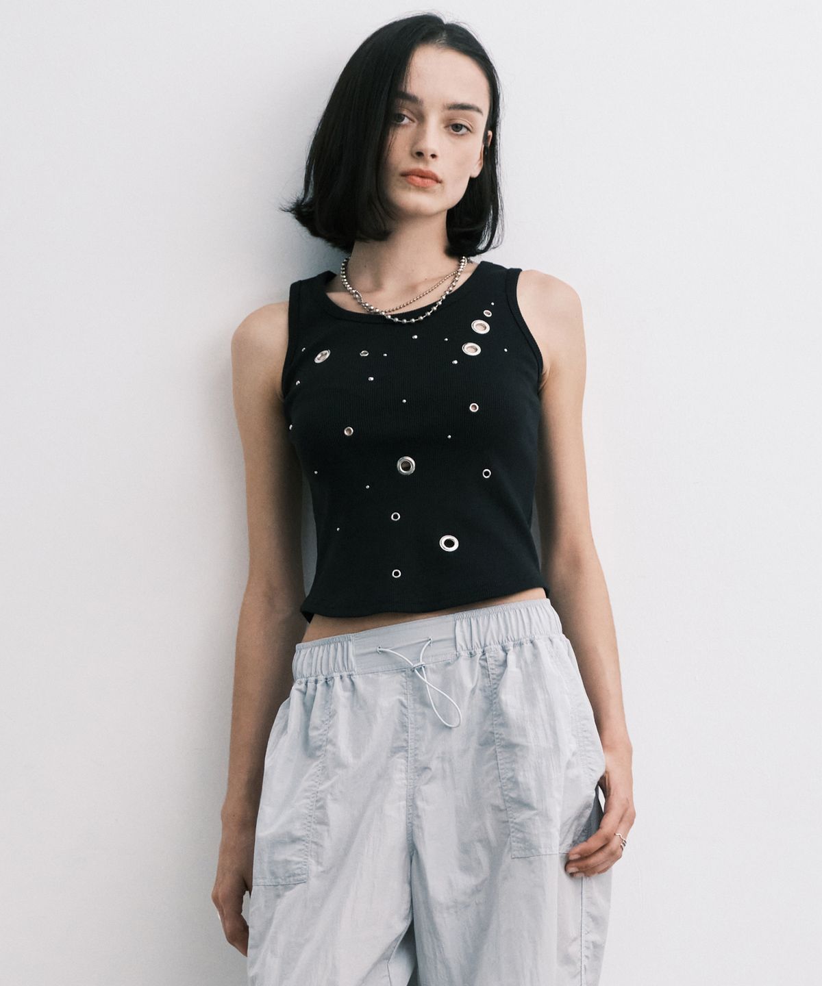미드나잇 무브(MIDNIGHT MOVE) 3 eyelet top (black)