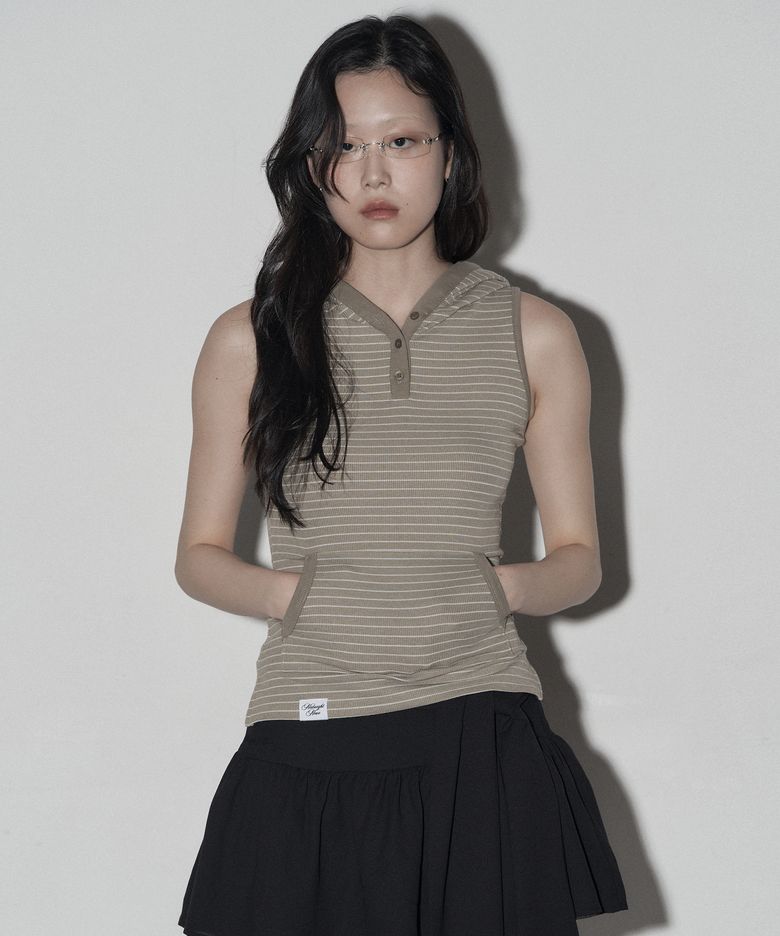 hd stripe top (khaki)
