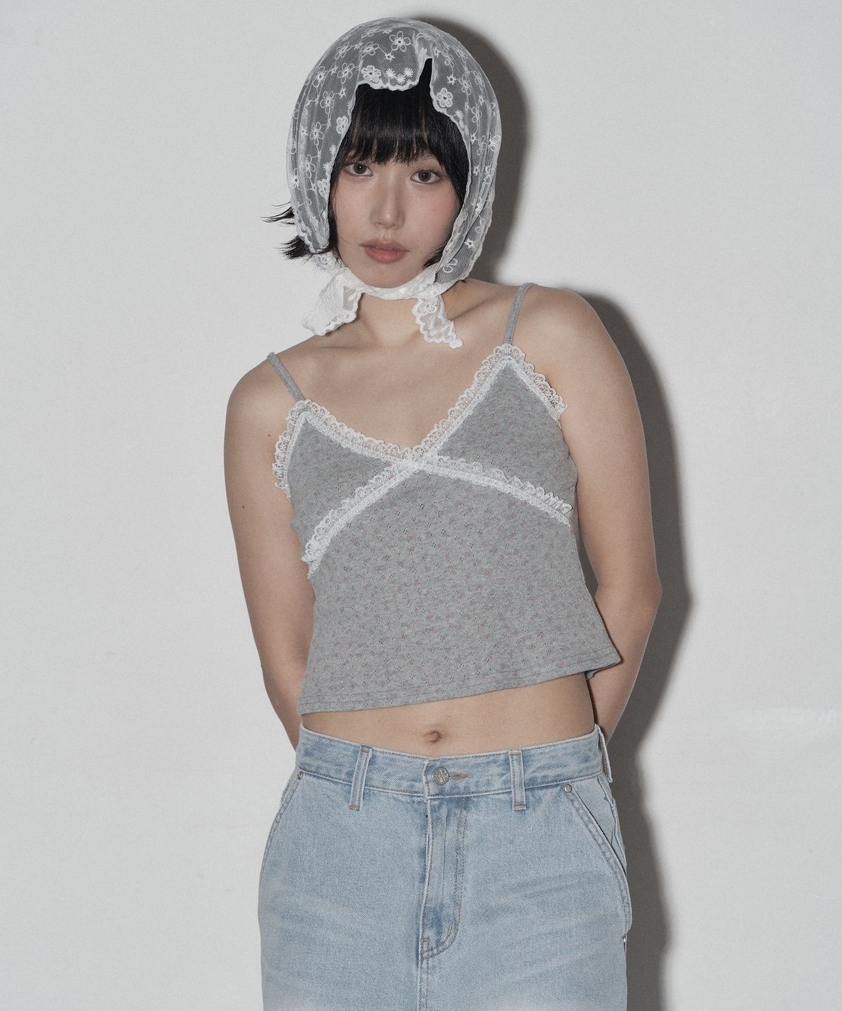 미드나잇 무브(MIDNIGHT MOVE) fl lace top (grey)