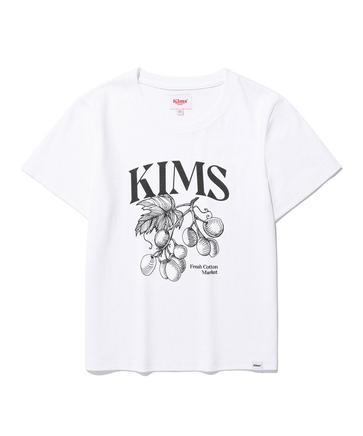 킴스 프레시 코튼 마켓(KIMS FRESH COTTON MARKET) (Unisex) Berry Sketch Tee White