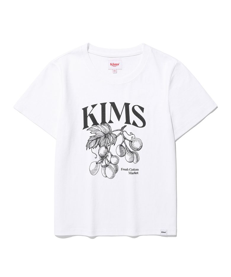 (Unisex) Berry Sketch Tee White