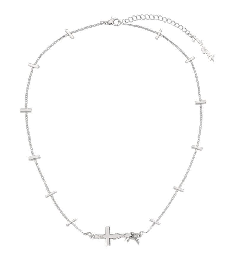 Corset cross bar necklace
