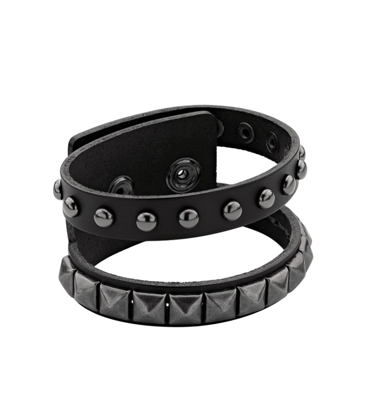 에브리벌스데이(EVERYBIRTHDAY) Double stud leather belt bracelet