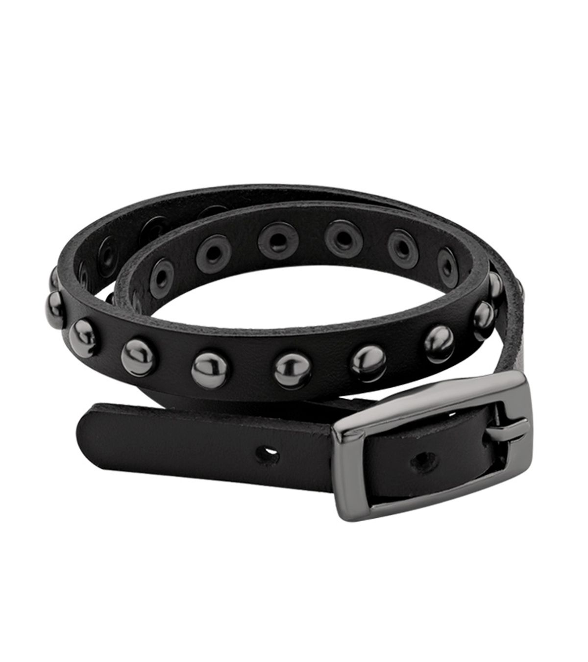 에브리벌스데이(EVERYBIRTHDAY) Black stud leather belt necklace