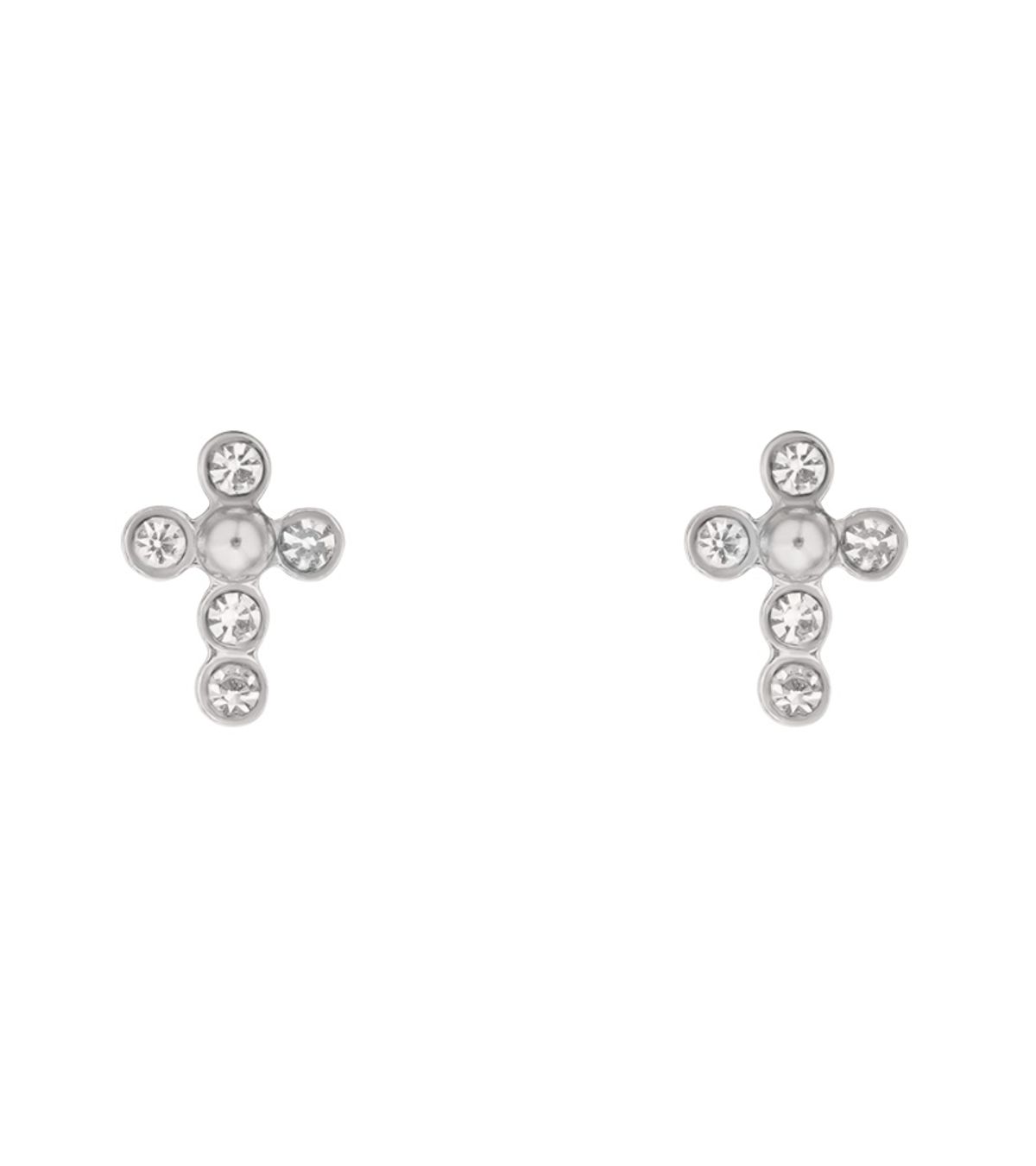 에브리벌스데이(EVERYBIRTHDAY) Cross stone pierce mini earring