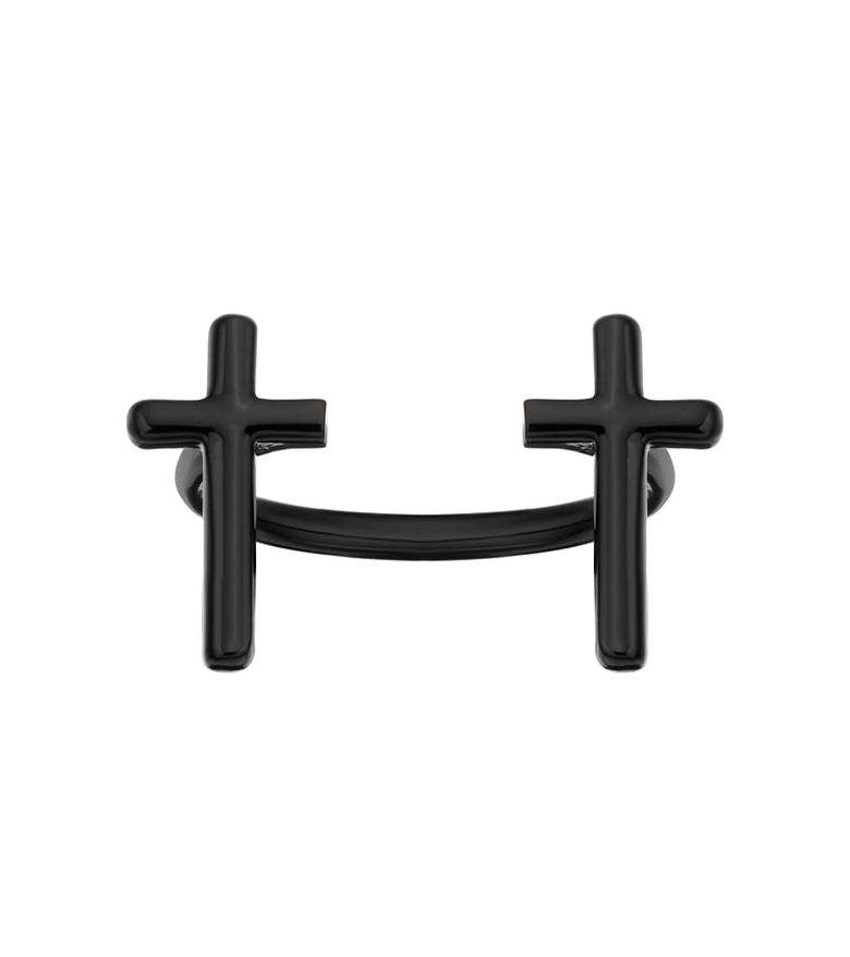 Black cross open ring