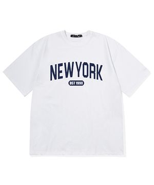 뉴욕 올드스쿨 티셔츠NV_화이트20수 오버핏