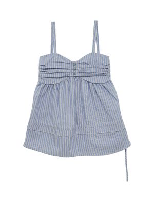 셔링 플레어 스트라이프 탑 (블루)