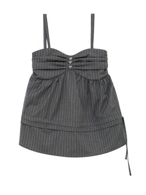 셔링 플레어 스트라이프 탑 (그레이)