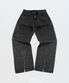 DISTRESSED DOUBLE KNEE DENIM PANTS_BLACK