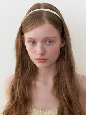 essential ribbon line head band - cream