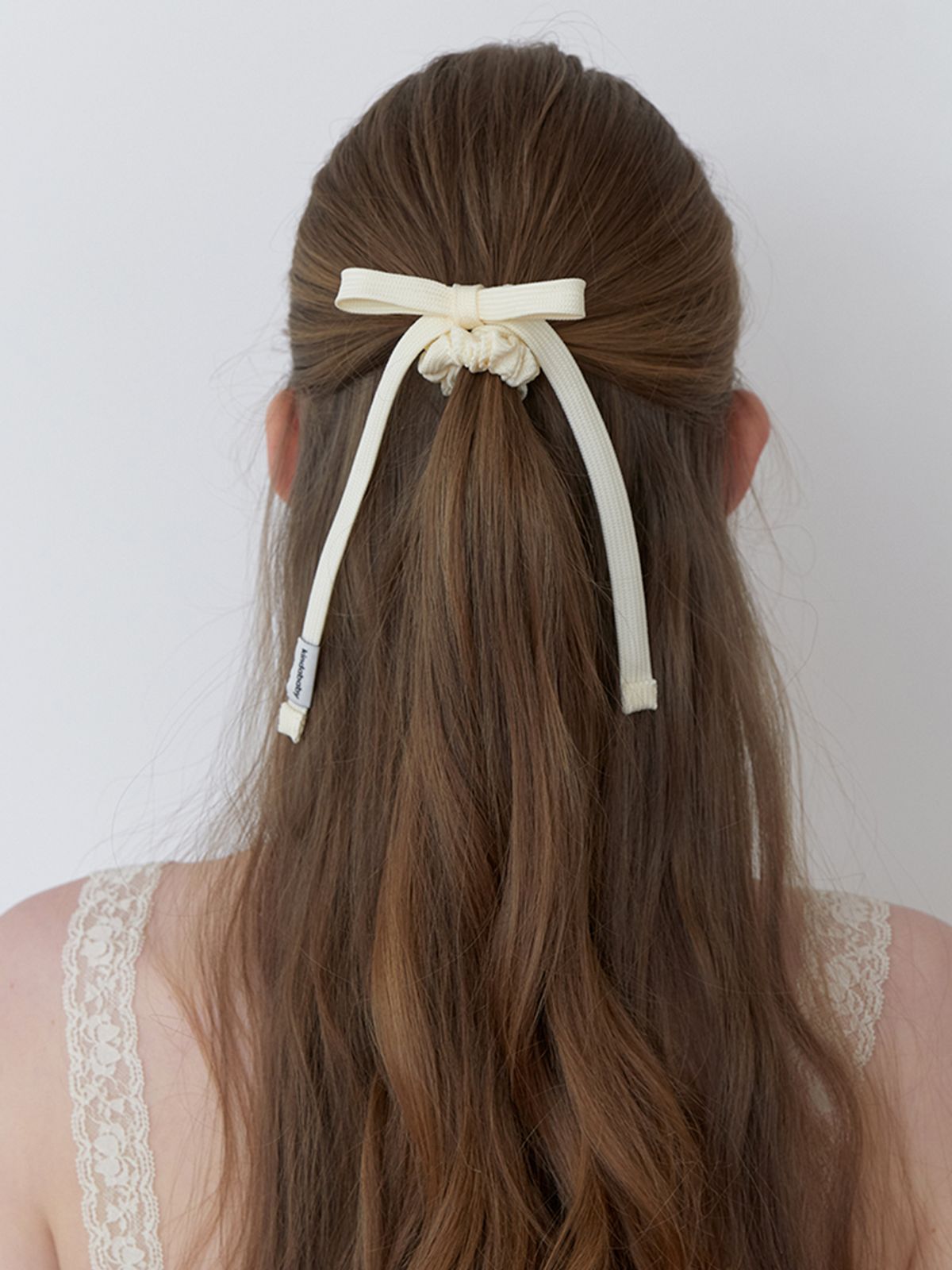 카인더베이비(KINDABABY) essential ribbon line scrunch - cream