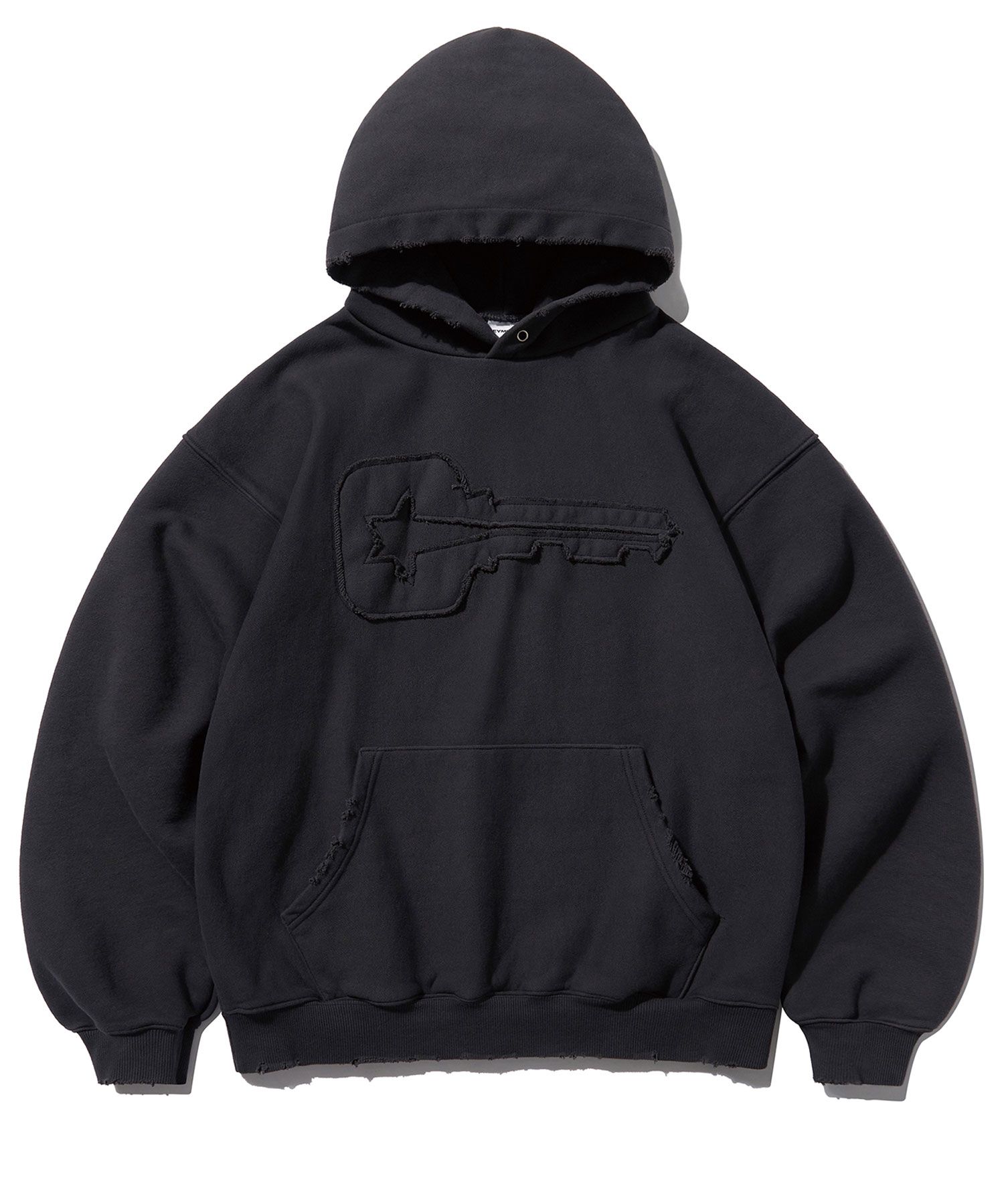 トップス MUSINSA LACE BUTTON HOODIE TOP MUSINSA | GLACK GHD009 Manta applique hood zip-up (BLACK)