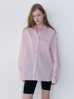 classic logo stripe shirts - pink