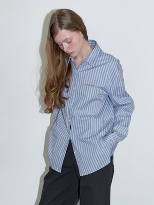classic logo stripe shirts - sky blue