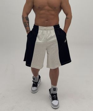 배색  패치자수버뮤다팬츠